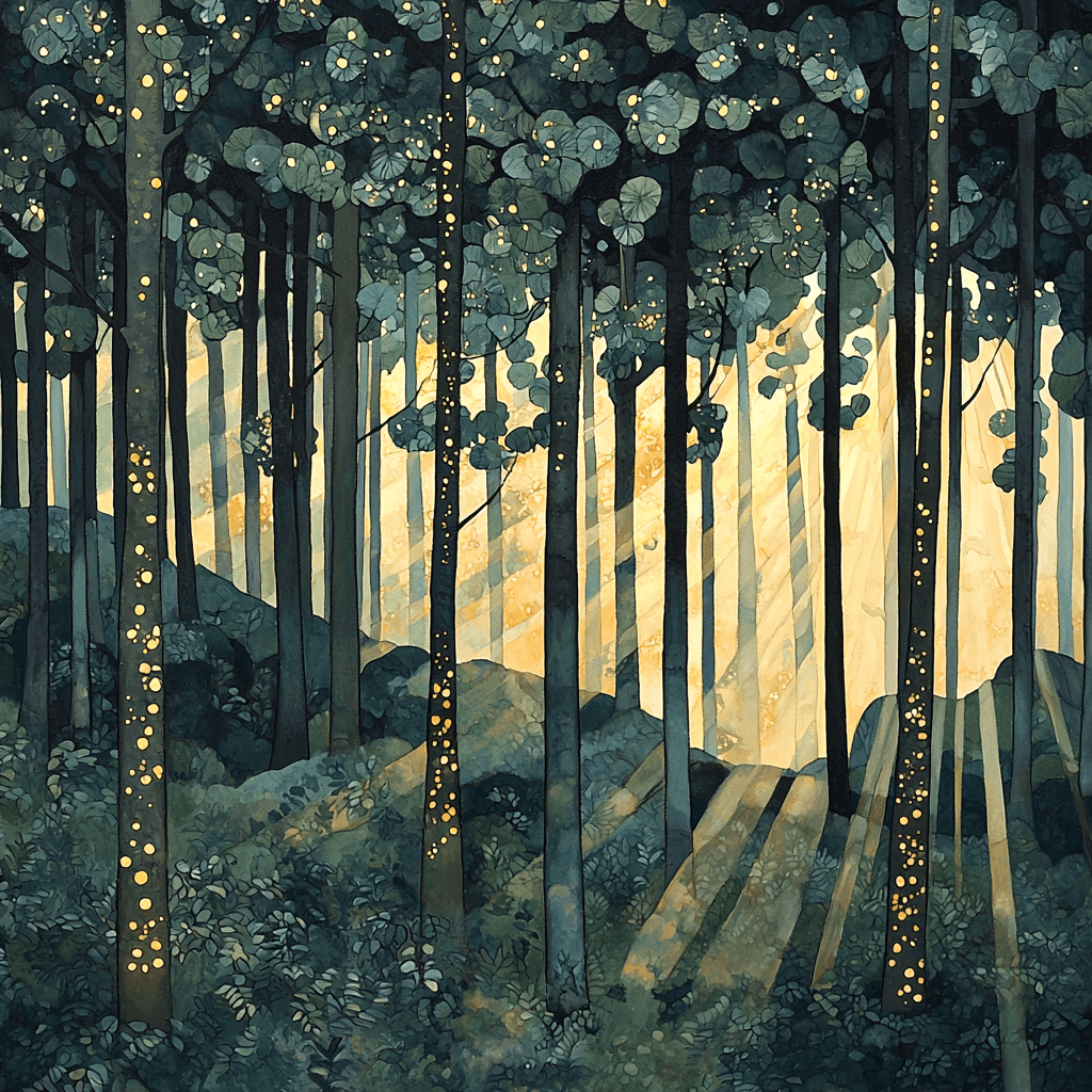 Gustav Klimt Inspired Forest Dreamscape Painting Number Kit
