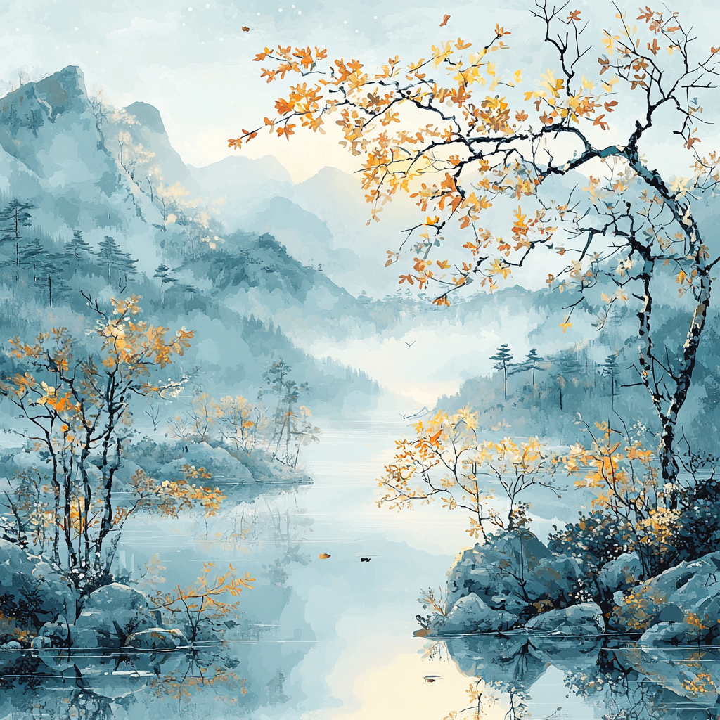 Zhao Mengfu Inspired Chasing The Dawn Number Painting