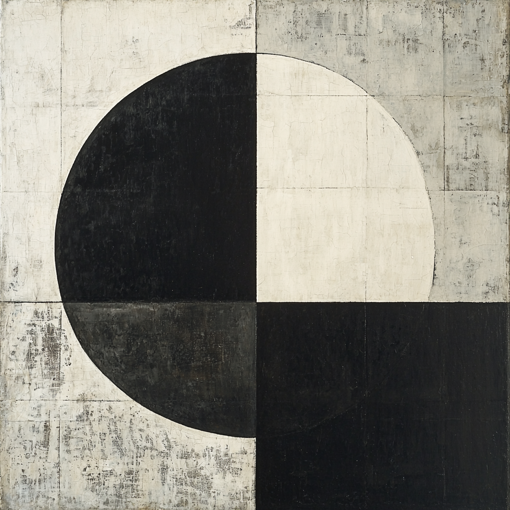 Kazimir Malevich Inspired Symbolic Simplicity Number Painting