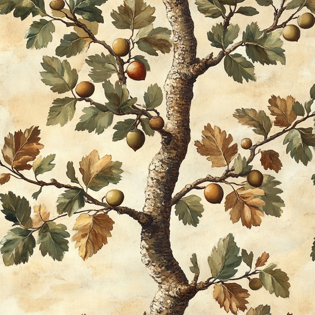 Leonardo Da Vinci Inspired Botanical Spiral Of Oaks Paint by numbers kits