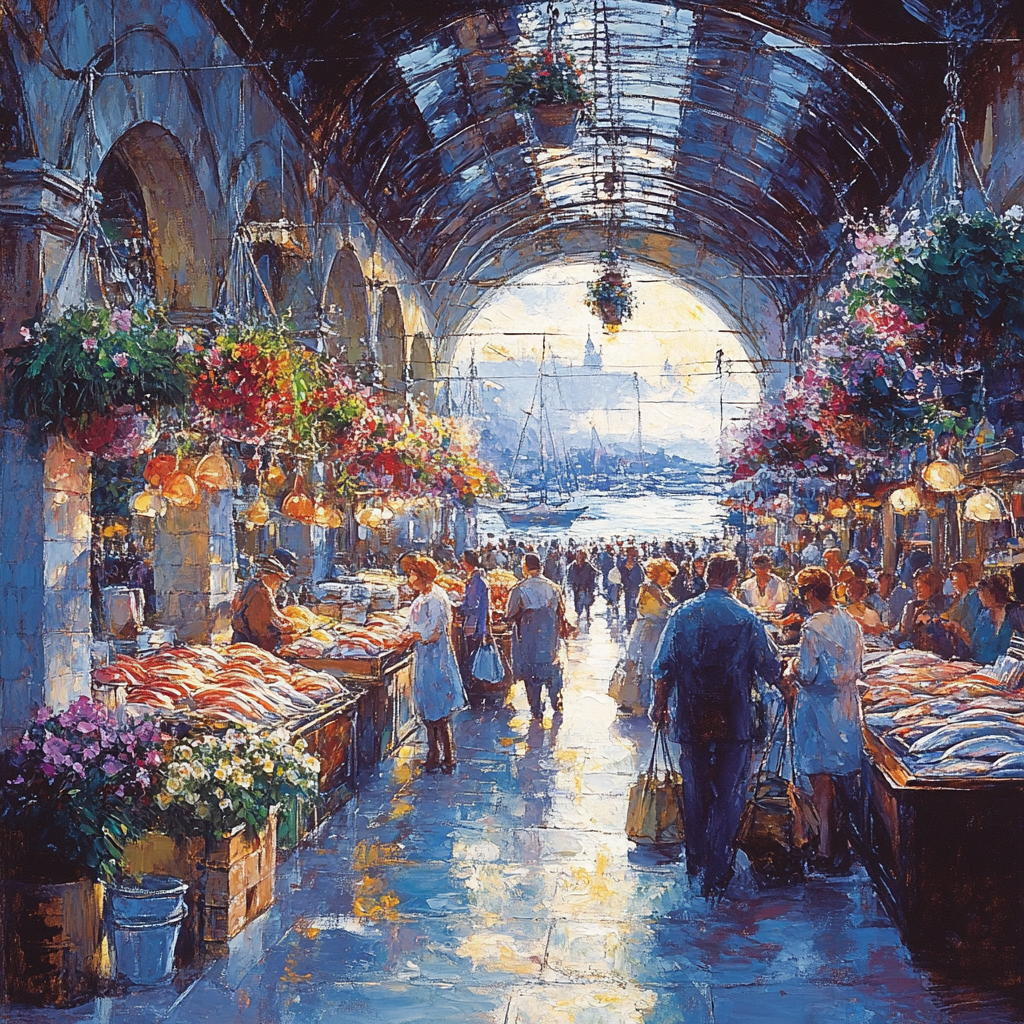 Pike Place Market Overlooking Seattle United States paint by color