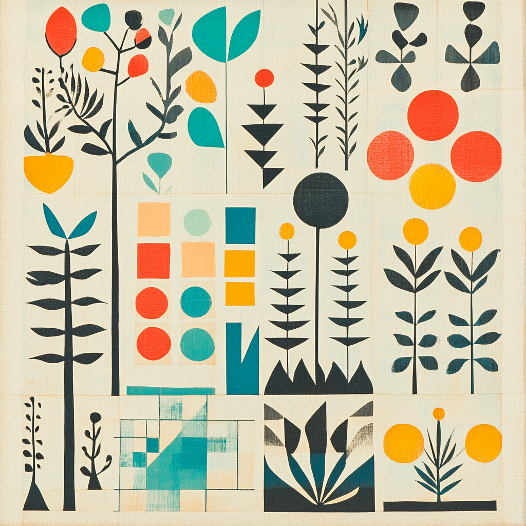 Paul Klee Inspired Abstract Garden Numbered painting kits