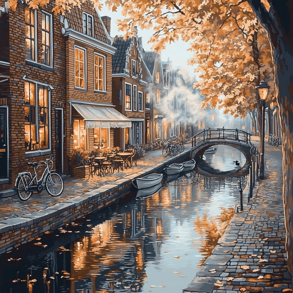Canal Walk Of Jordaan Amsterdam Netherlands paint by numbers