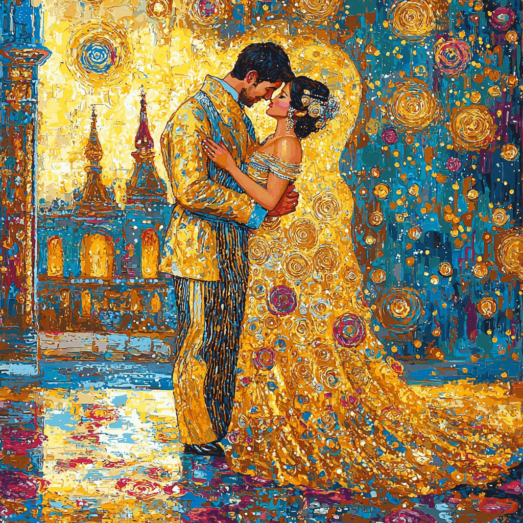 Gustav Klimt's The Kiss Paint By Color