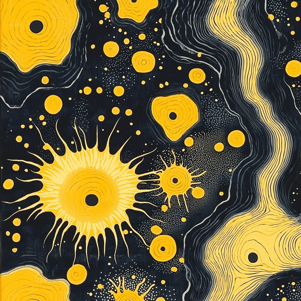 Yayoi Kusama Inspired Celestial Pulse Number Painting