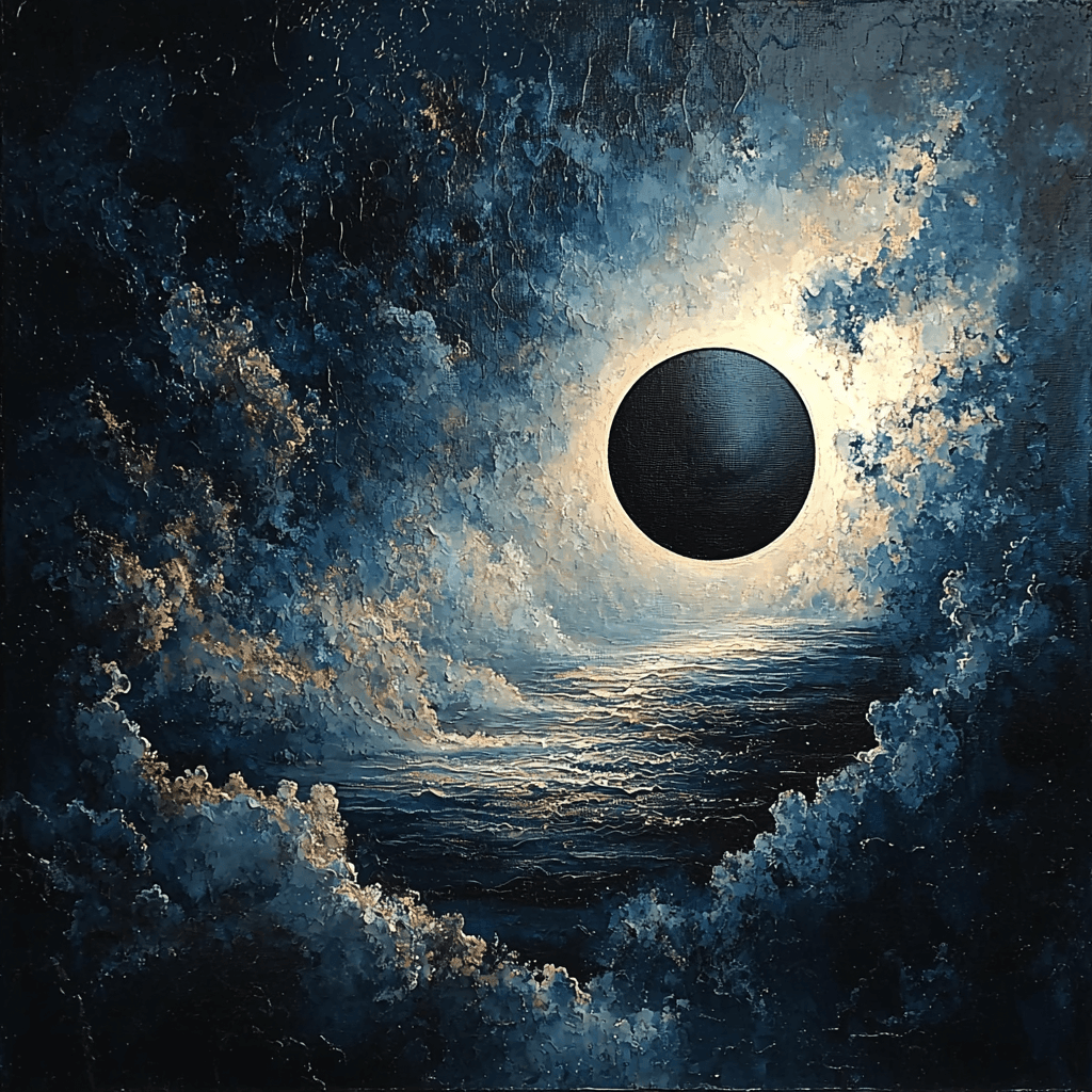 William Blake Inspired Lunar Eclipse Reverie Number Painting