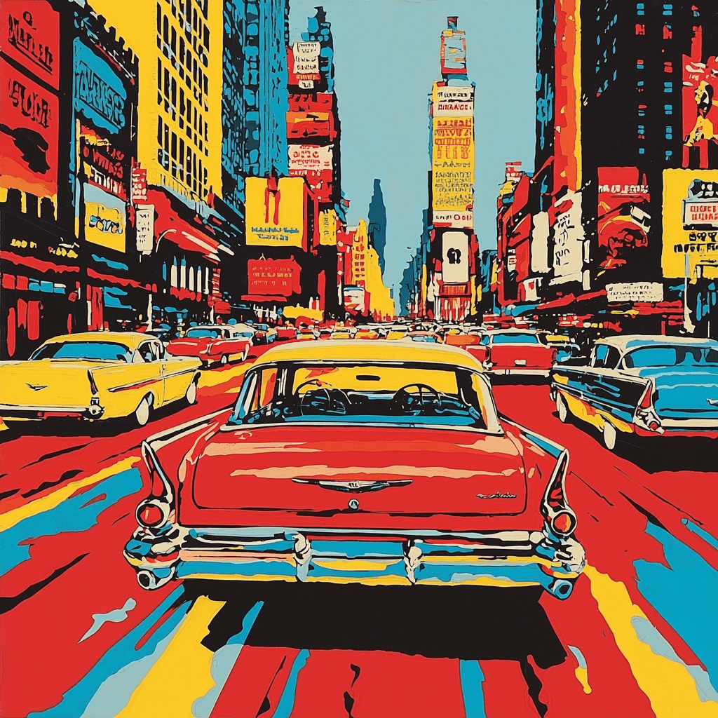 Roy Lichtenstein Inspired Vintage Cars Extravaganza Painting Number Kit