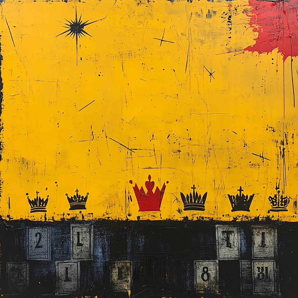 Jean-Michel Basquiat Inspired Echoes Of Authority Number painting