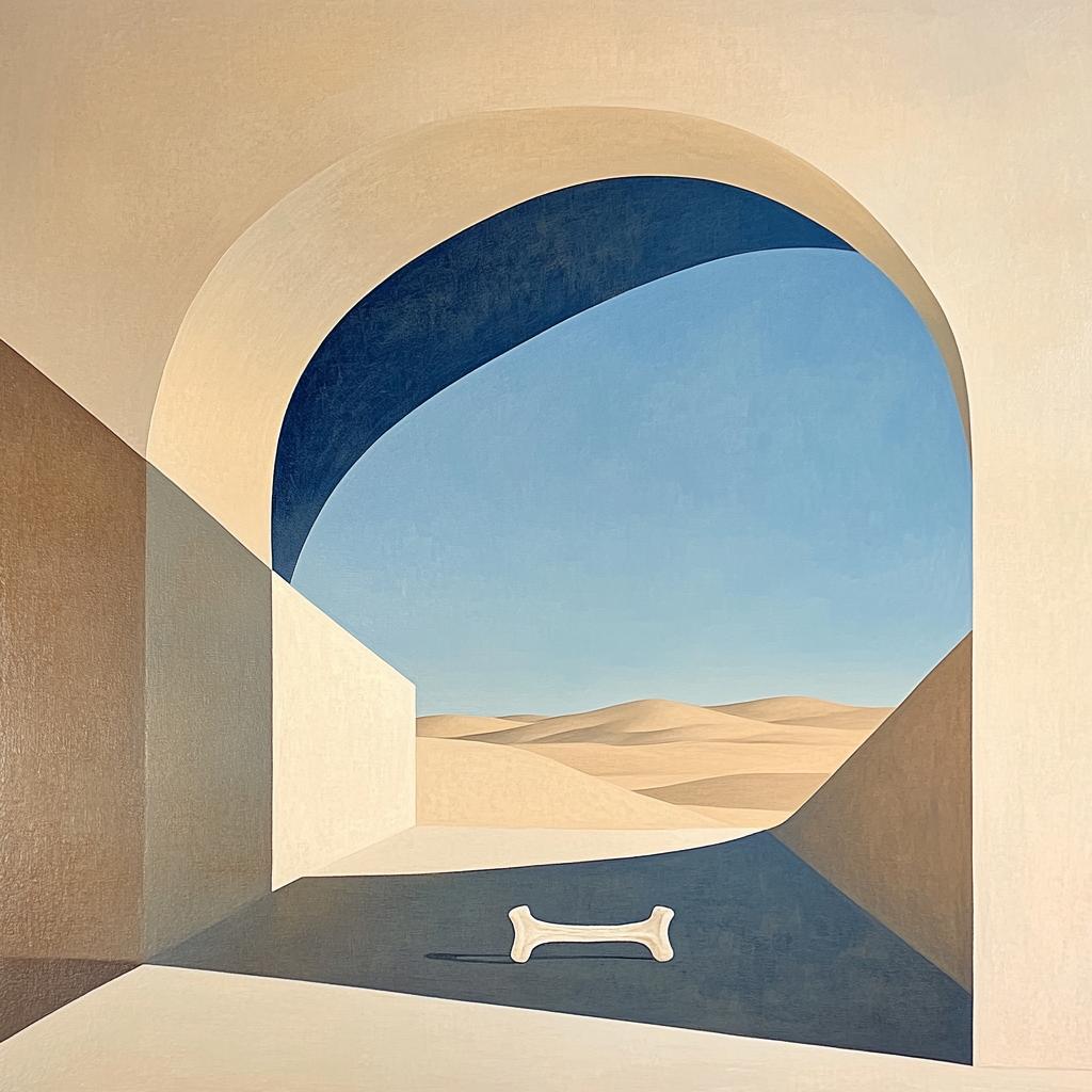 Georgia OKeeffe Inspired Desert Bone Against Sky paint by number