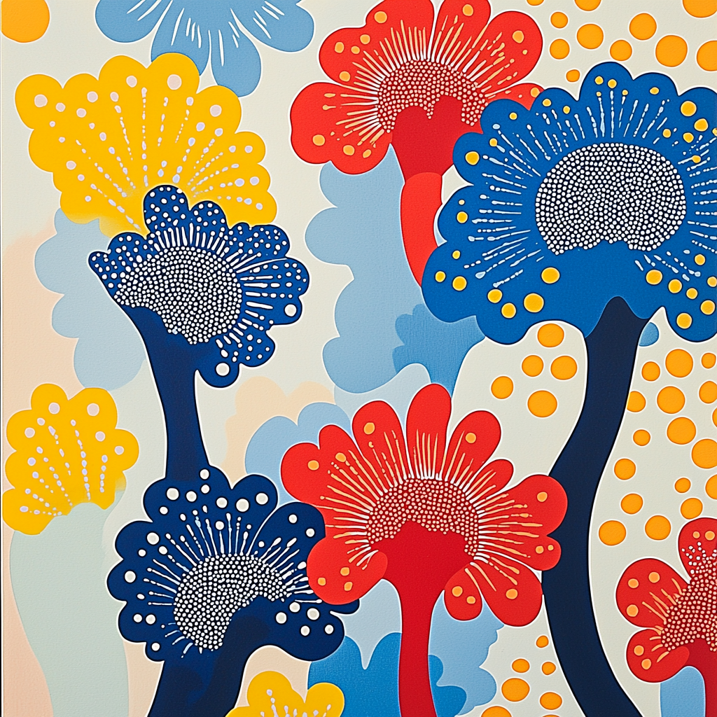 Yayoi Kusama Inspired Polka Dot Garden Of Dreams DIY Paint By Numbers