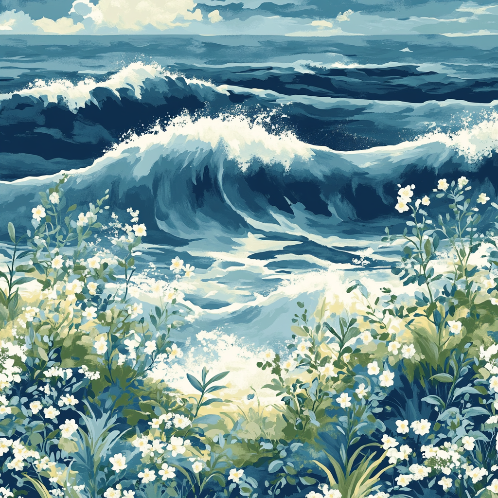 Hokusai Inspired Coastal Wave Garden Paint by numbers kits