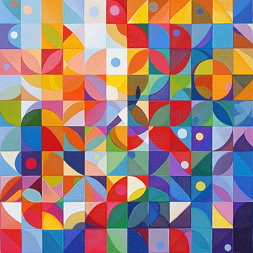 Georges Seurat Inspired Joyful Geometries Paint By Numbers Art
