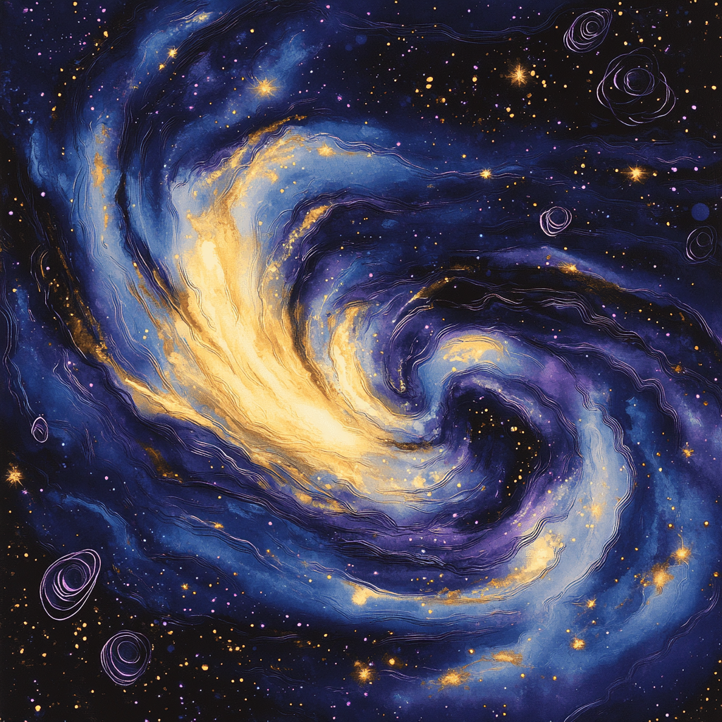 Michelangelo Inspired Celestial Convergence Number painting