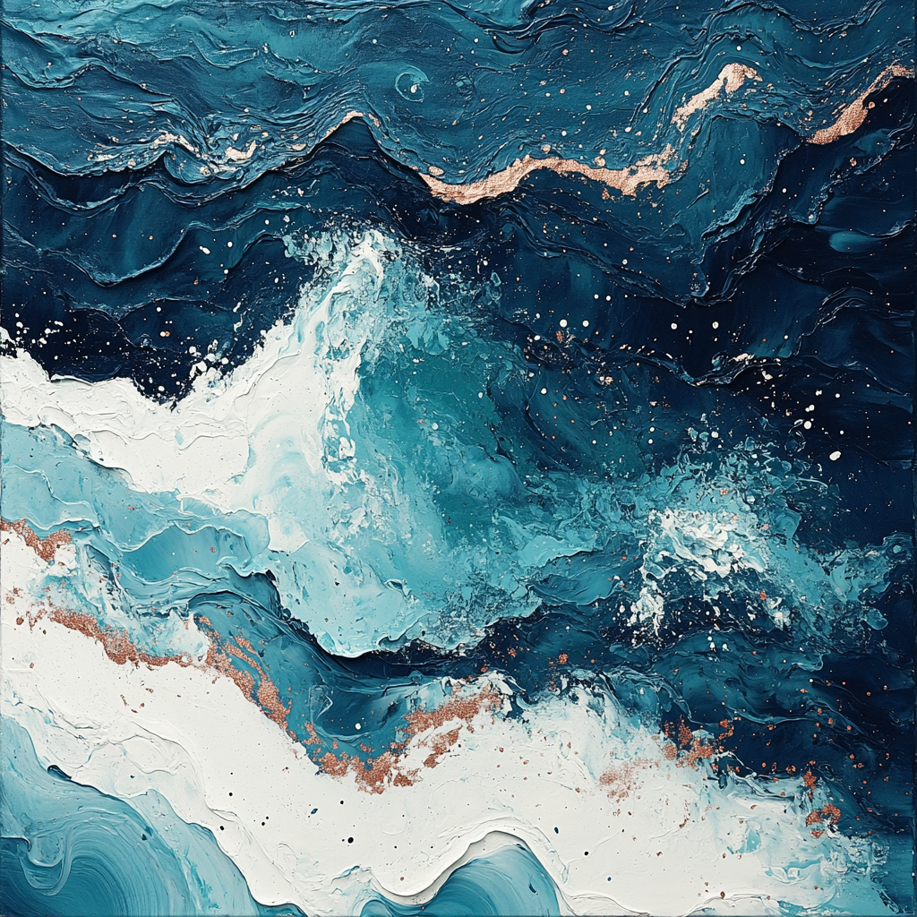 Pollock Inspired Ocean Currents painting number kit
