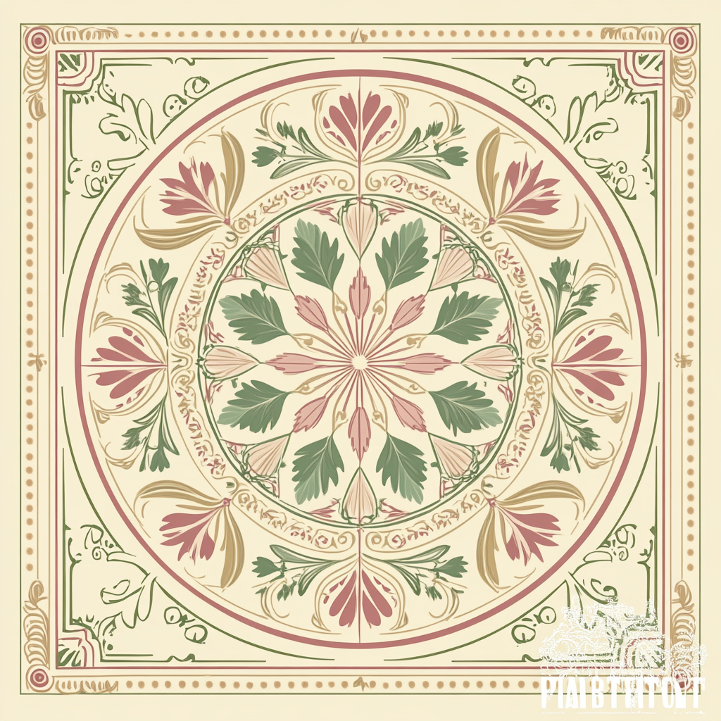 Alphonse Mucha Inspired Seasonal Mandala paint by numbers
