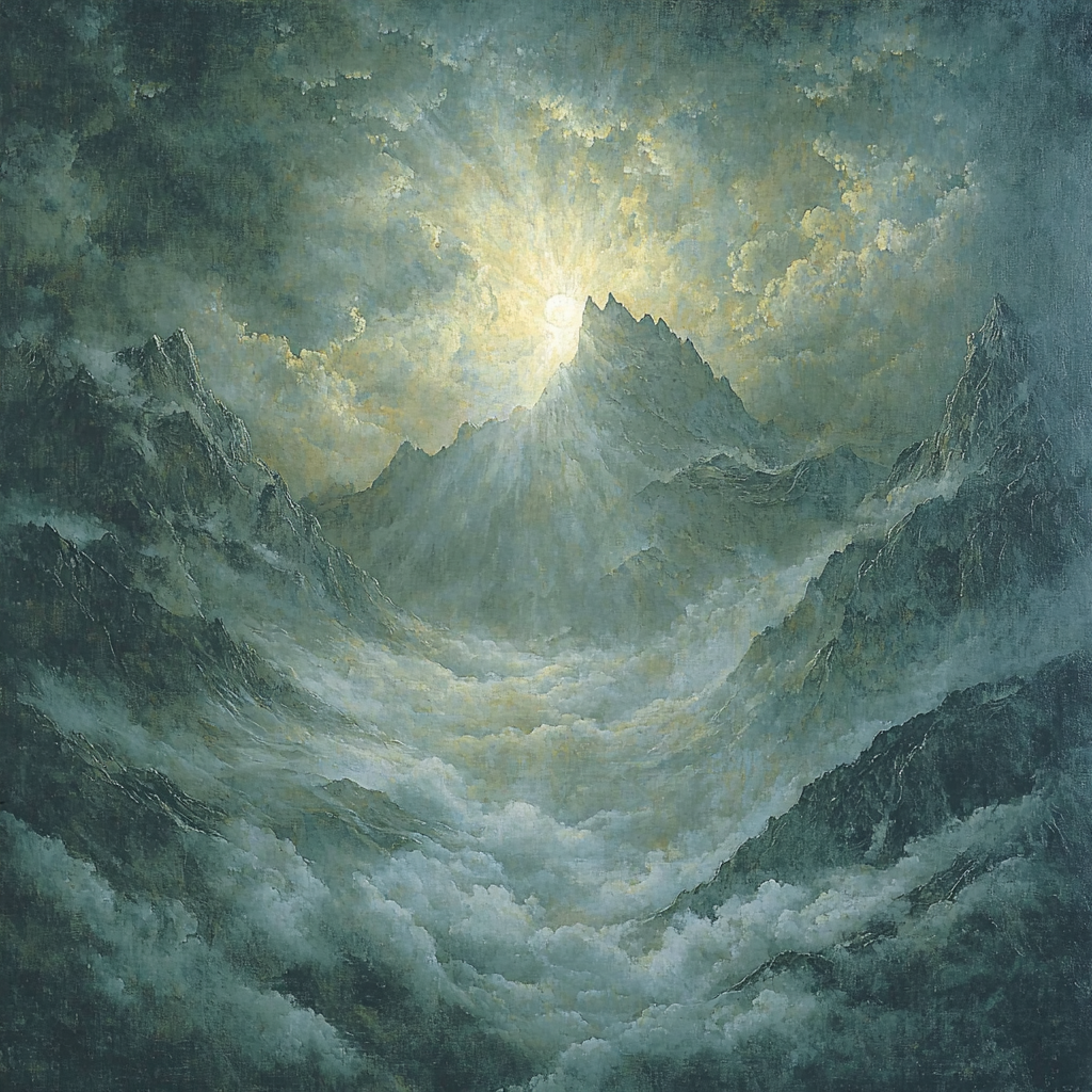 Caspar David Friedrich Inspired Mystical Mountainscape Numbered Painting Kits
