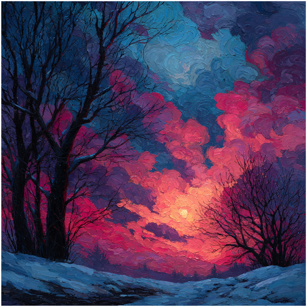 Edvard Munch Inspired Dusk Landscape paint by numbers