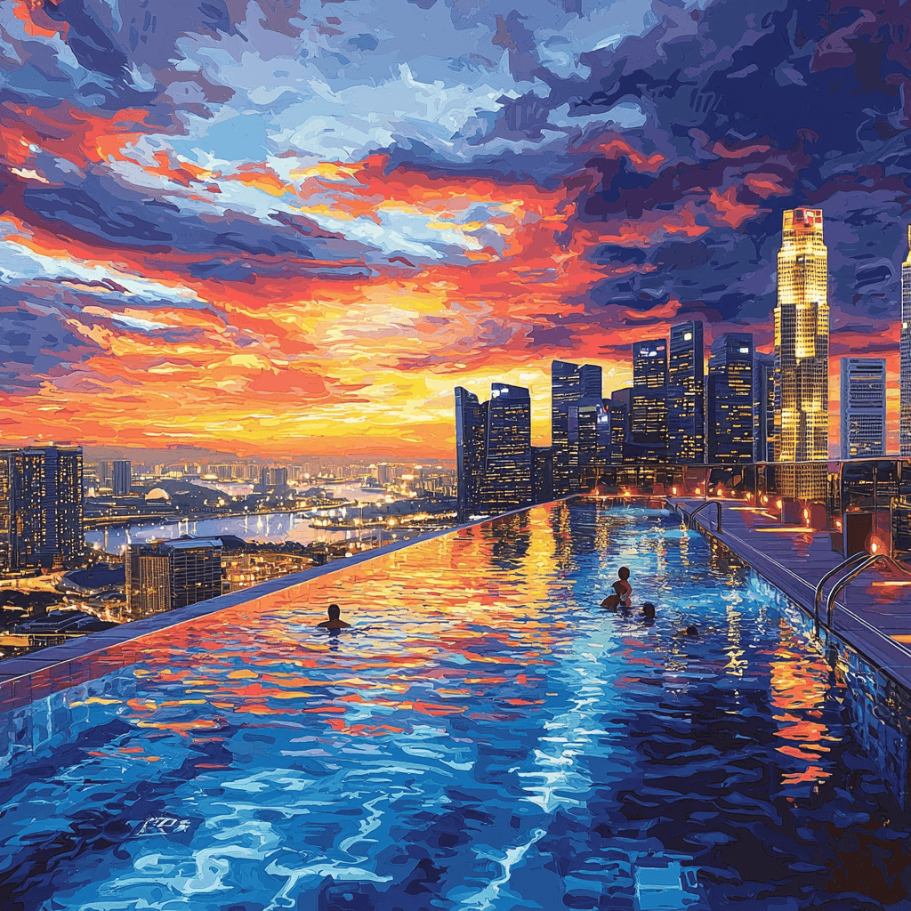 Marina Bay Sands Infinity Pool - Singapore Paint By Numbers Kits