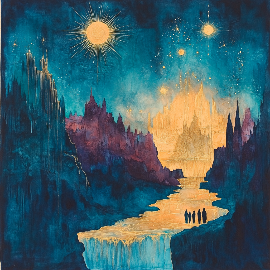 Blake Inspired Visionary Landscape paint by color