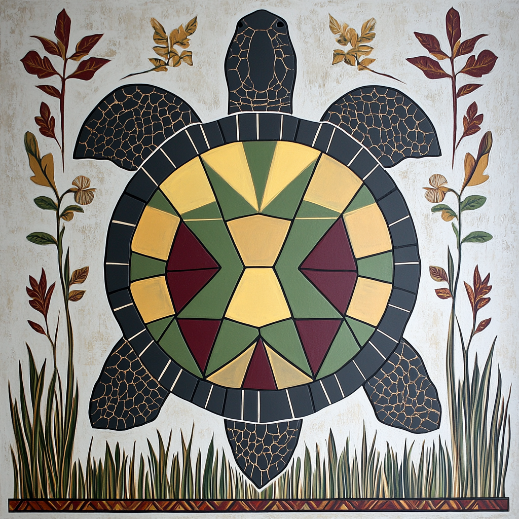 Norval Morrisseau Inspired Turtle Of The Earth Matrix paint by numbers