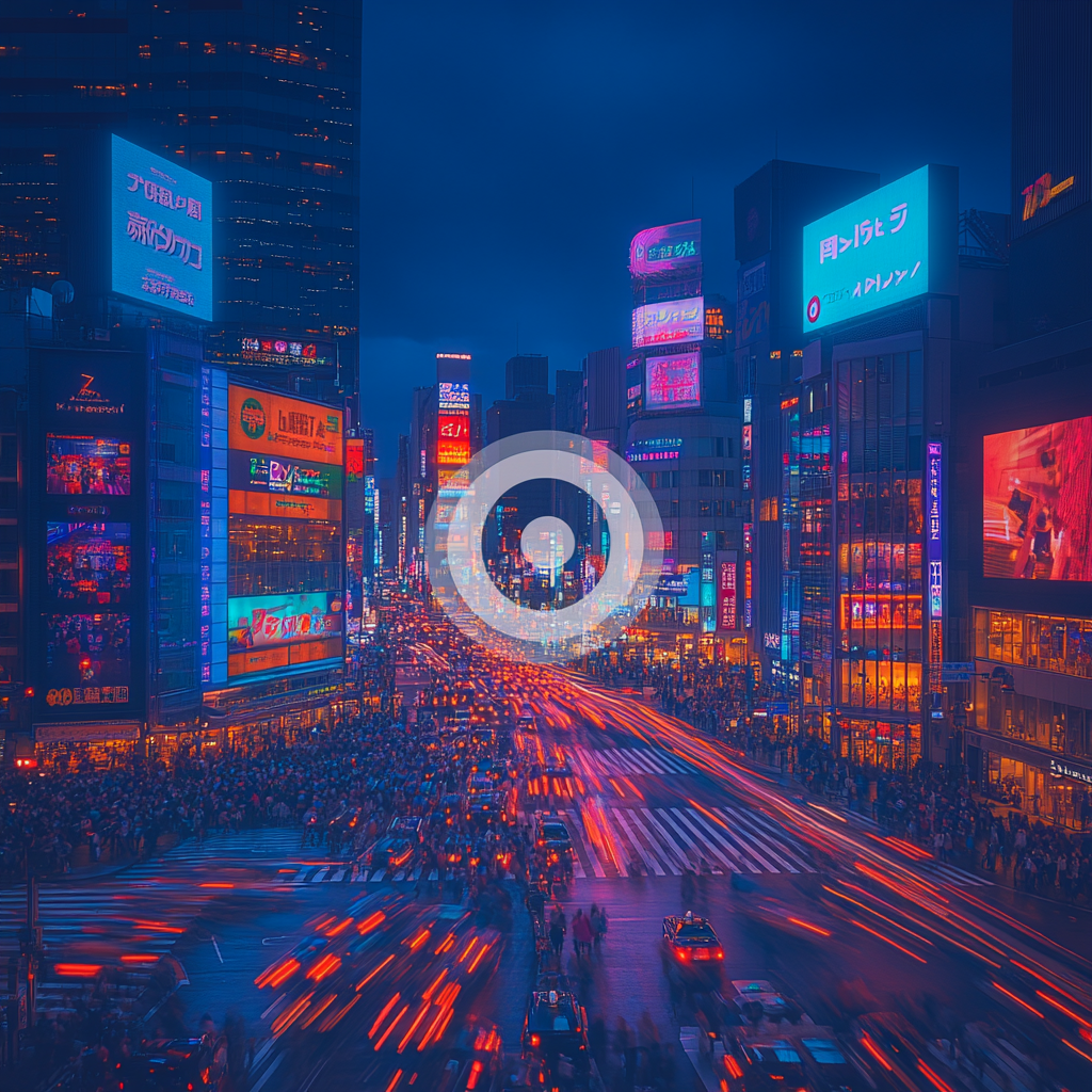 Shibuya Overlook From Magnet Street Tokyo Japan Paint by numbers kits