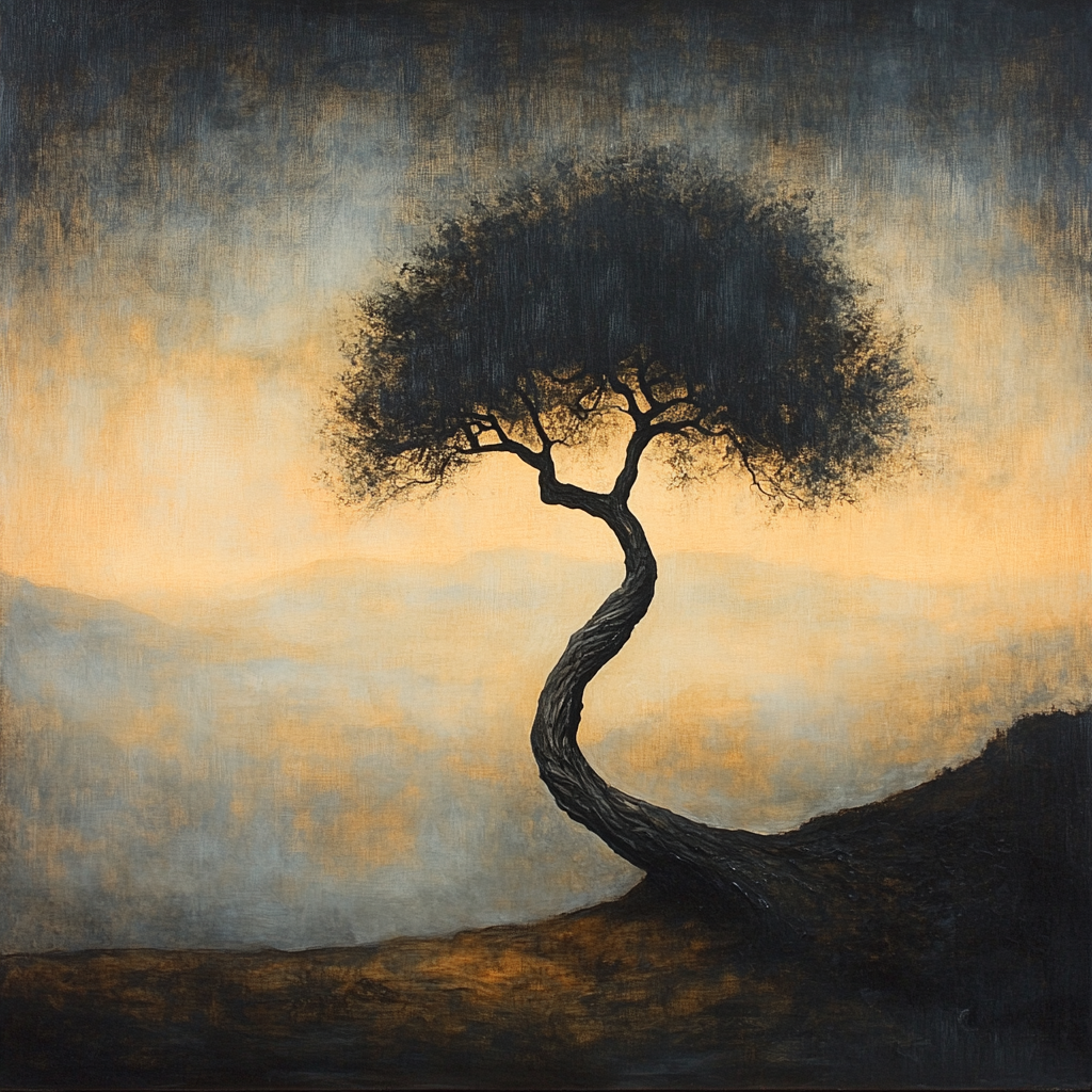 Francisco Goya Inspired Withered Tree Amid Dusk Mist Paint by numbers art