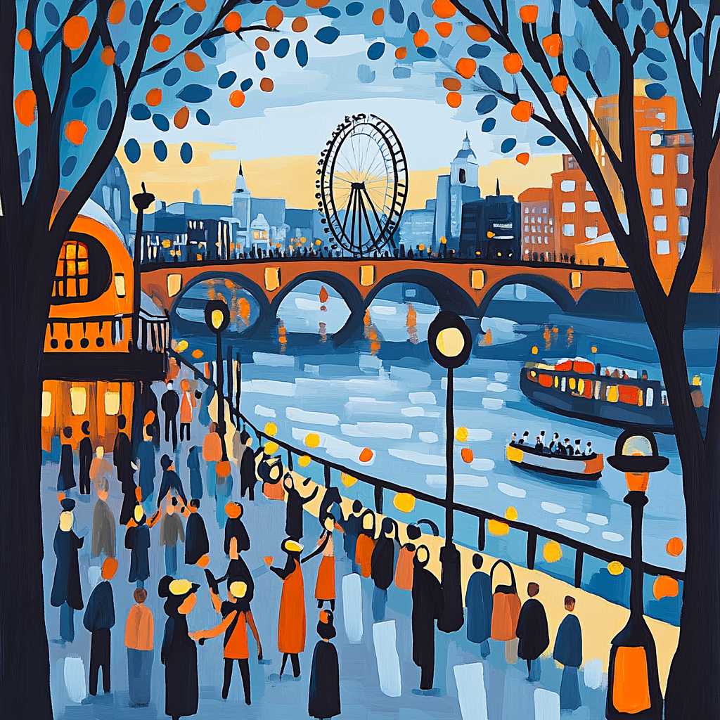 Southbank Riverside Walk London United Kingdom paint by numbers