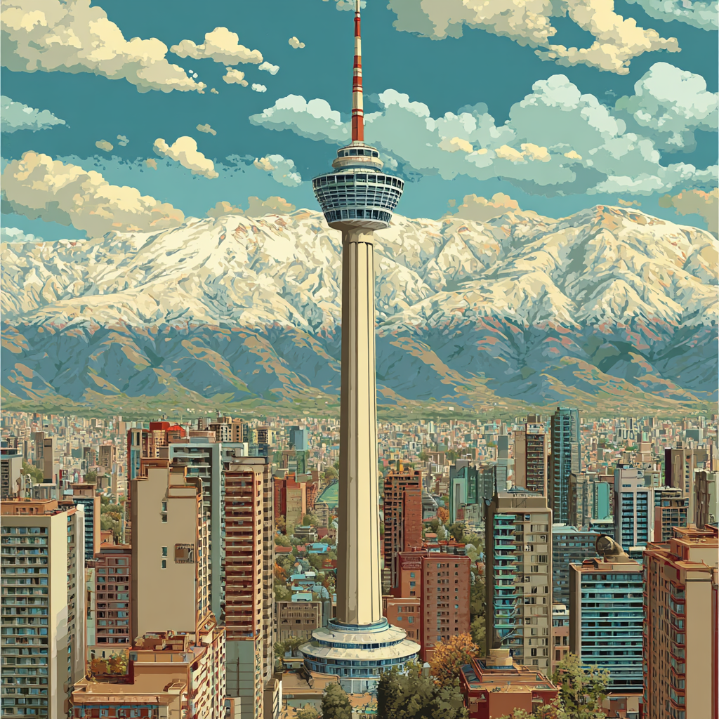 Santiago Sky Costanera Tower Panorama Chile Paint by numbers art