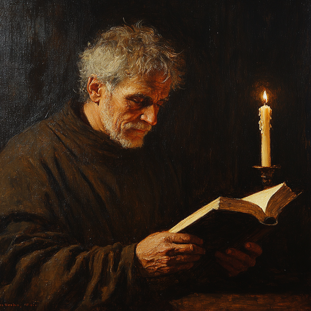 Rembrandt Inspired Scholar In Candlelight DIY paint by numbers