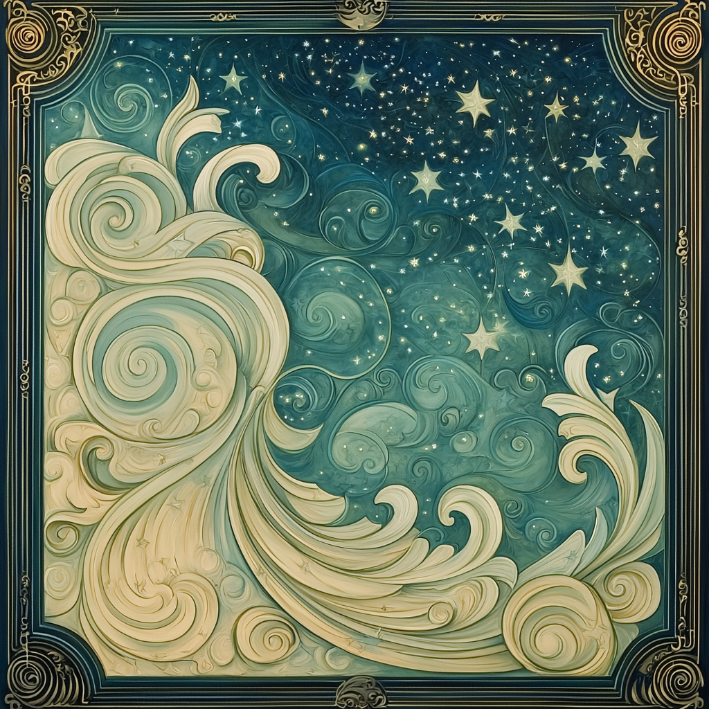 Alphonse Mucha Inspired Celestial Harmony Unveiled Paint By Color