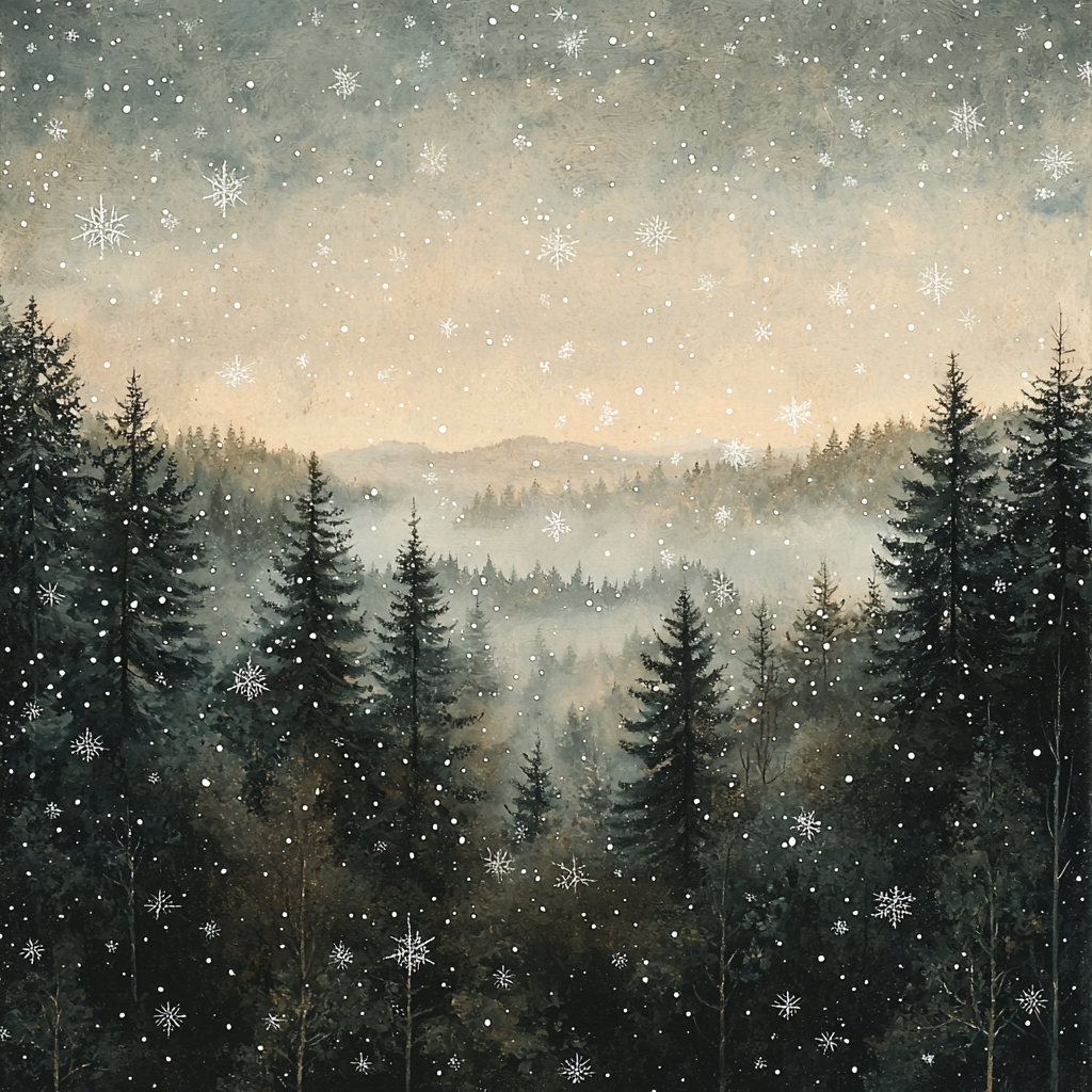 Caspar David Friedrich Inspired Ethereal Winter Dreamscape Number Painting