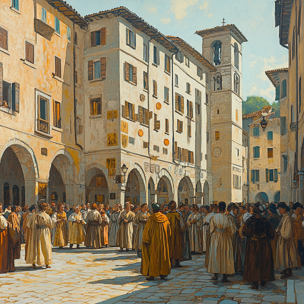 Leonardo Da Vinci Inspired Renaissance Street Scene Numbered painting kits