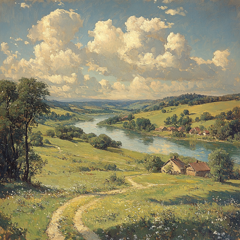 Constable Inspired River Valley paint by color