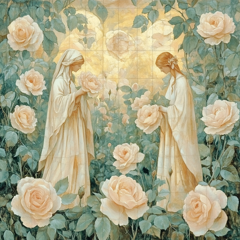 Botticelli Inspired Garden Of Roses DIY paint by numbers
