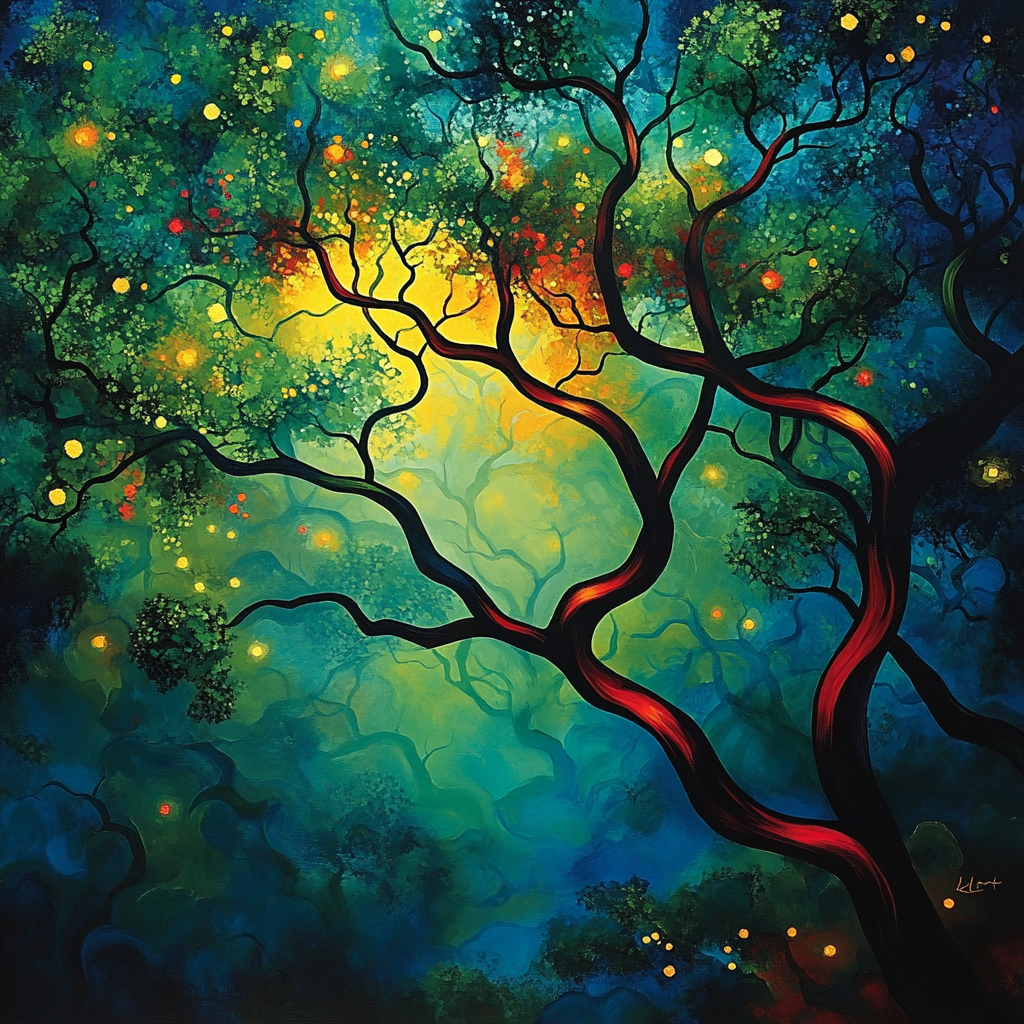 Edvard Munch Inspired Enchanted Forest Depths Paint by numbers art