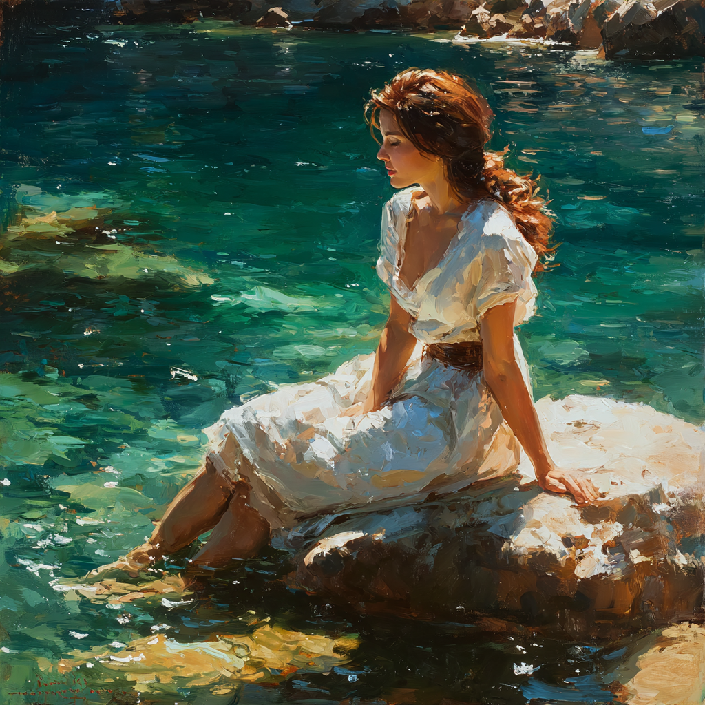 John William Waterhouse Inspired Sea Nymph Painting by numbers kit