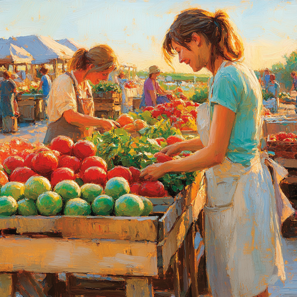 Pissarro Inspired Morning Market paint by numbers