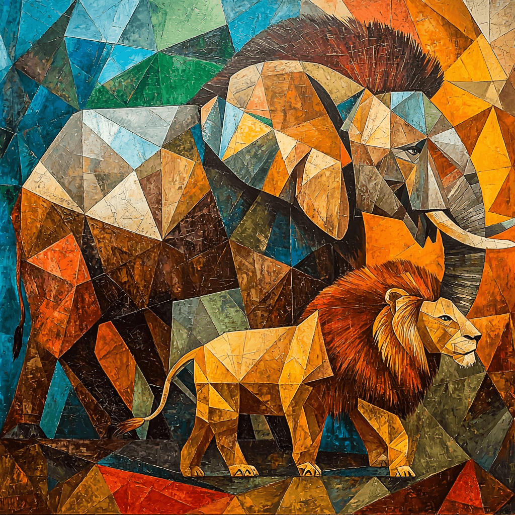 Pablo Picasso Inspired Cubist Safari Adventure Paint By Numbers Kits
