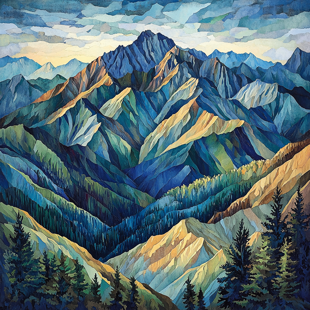 Michelangelo Inspired Whispering Peaks Paint By Numbers