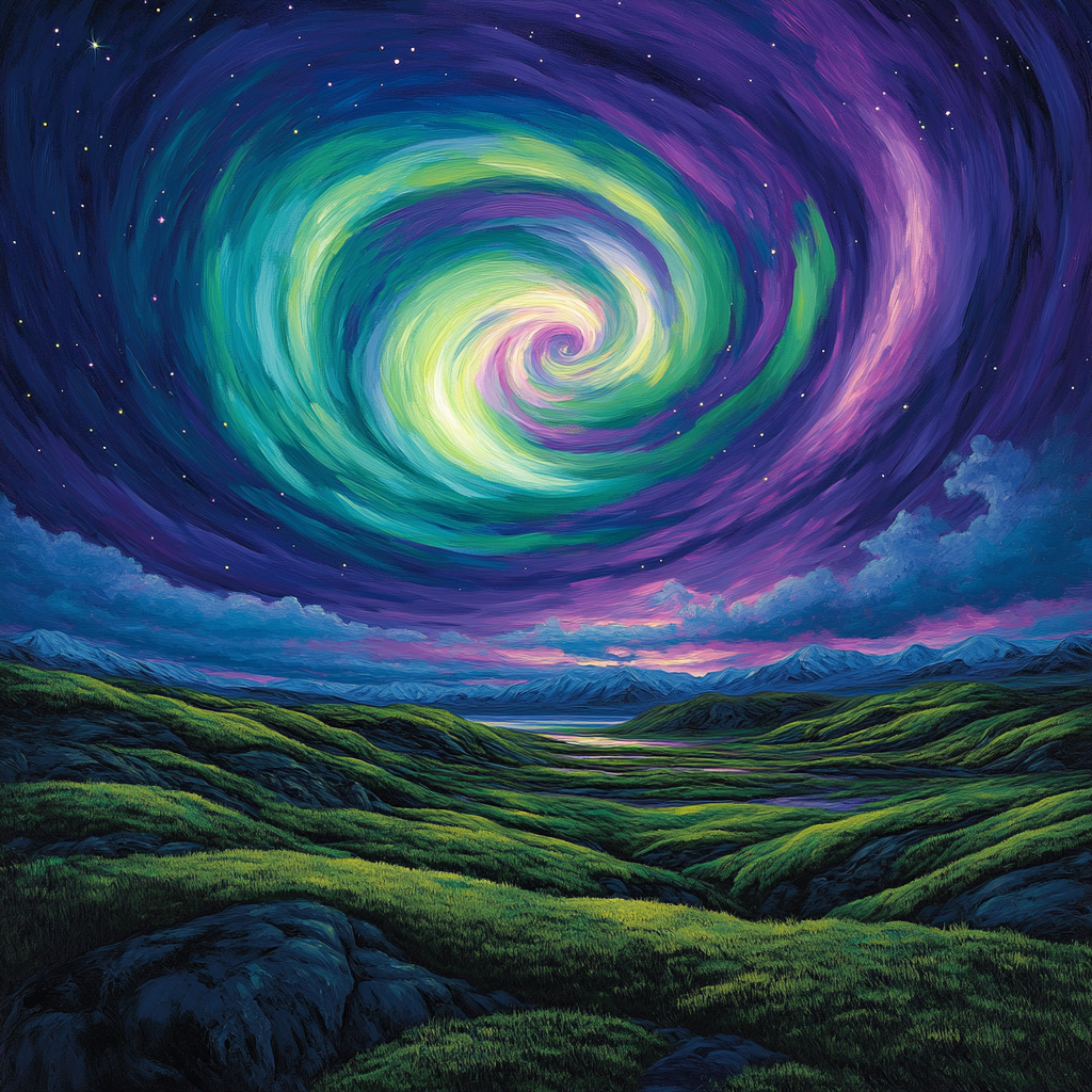 Frederick Varley Inspired Luminous Aurora Over Quiet Tundra DIY paint by numbers