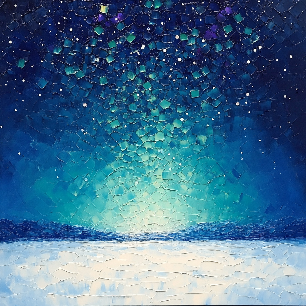 Jean-Paul Riopelle Inspired Auroral Mosaic Sky painting number kit