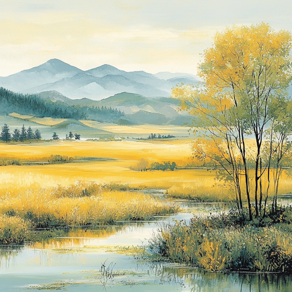 Zhao Mengfu Inspired Dreams Of Flowing Fields DIY Paint By Numbers