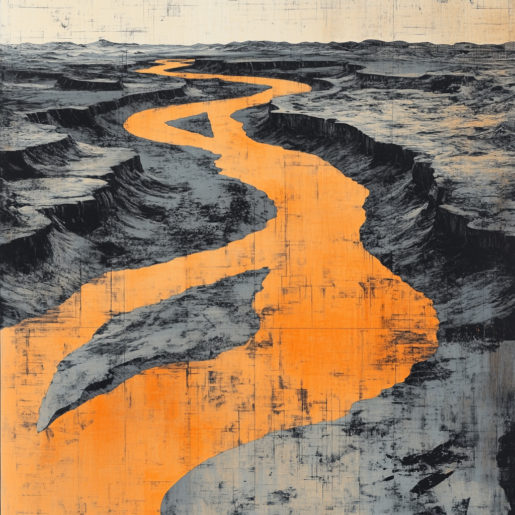 Michelangelo Inspired Serpentine River Curve paint by numbers