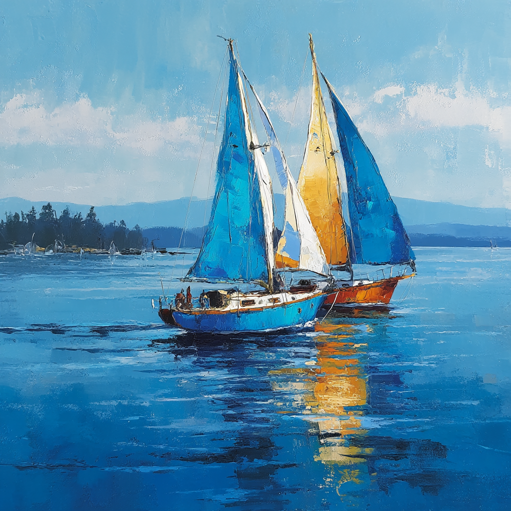 Sailboats And Sunshine Painting By Numbers Kit