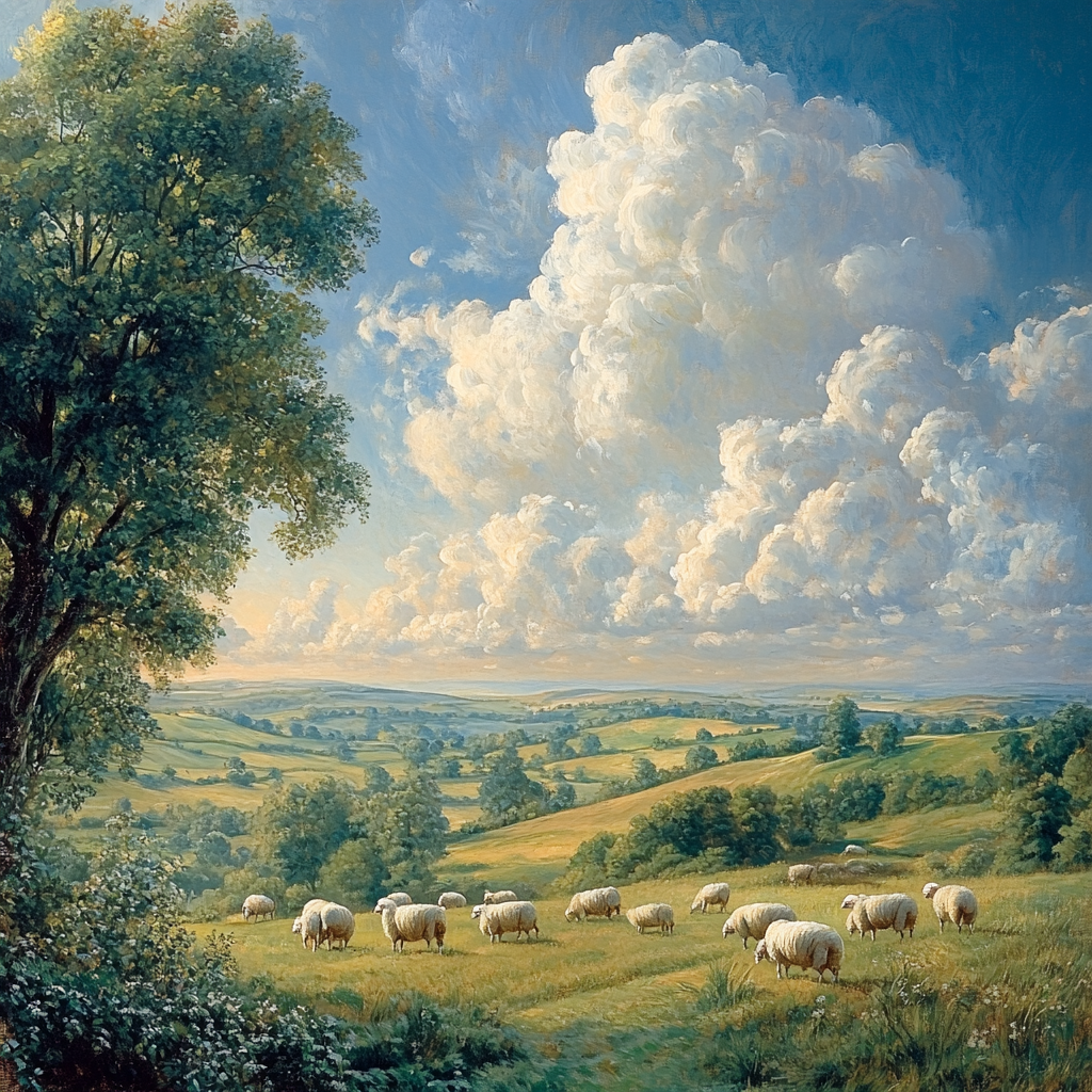 John Constable Inspired Pastoral Landscape DIY paint by numbers