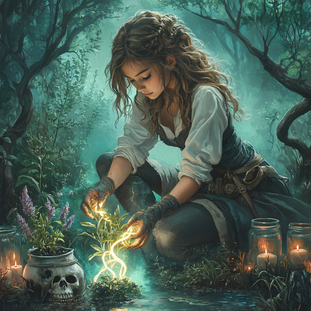 Witchs Garden Of Bioluminescent Roots paint by numbers