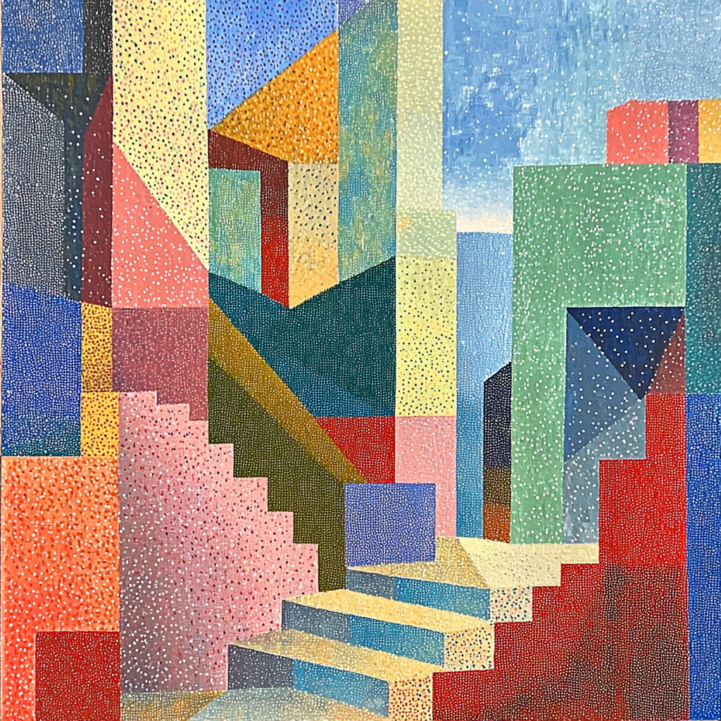 Georges Seurat Inspired Geometric Whimsy Numbered Painting Kits