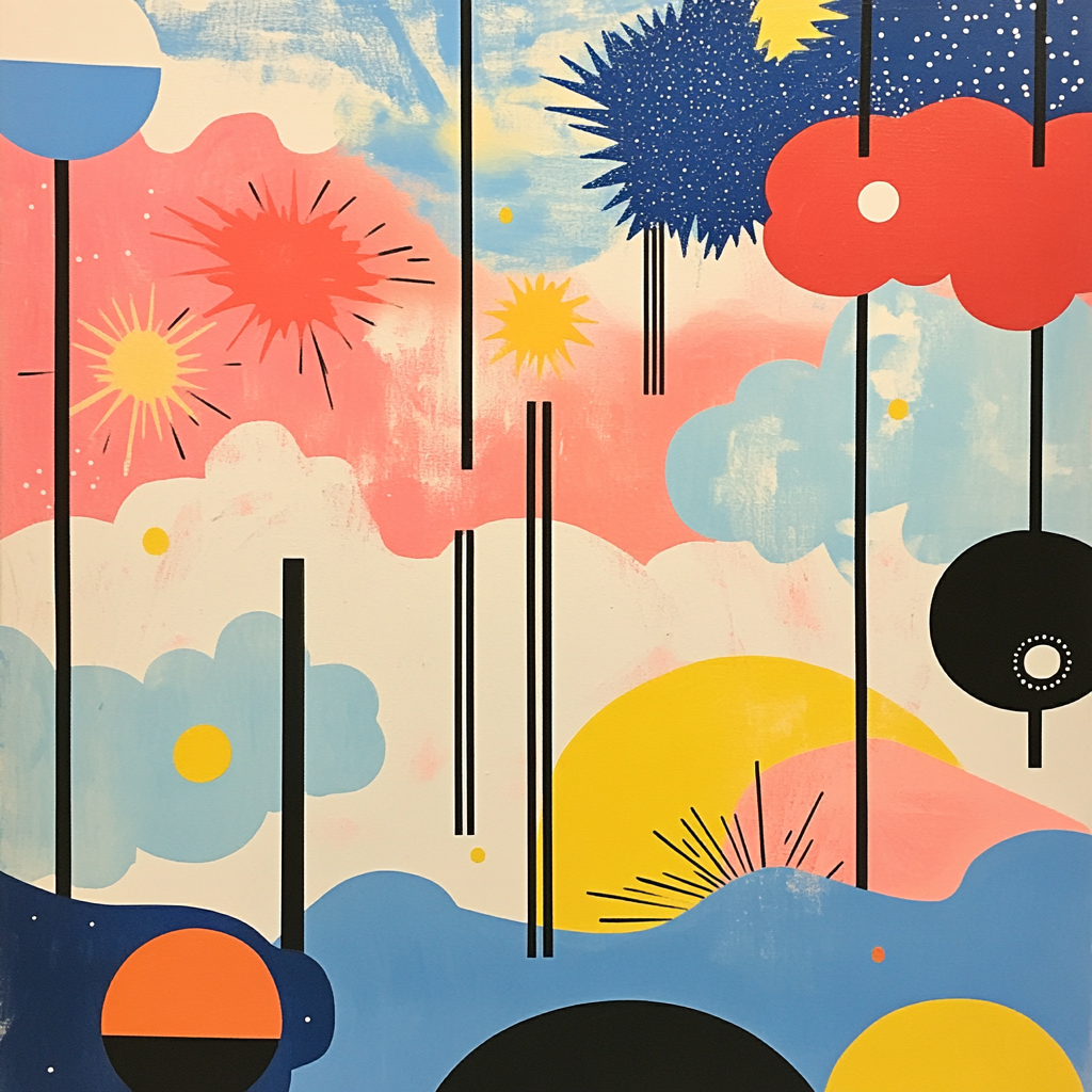 Miro Inspired Playful Sky Painting by numbers kit
