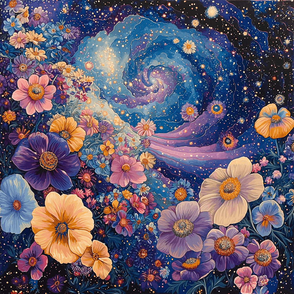 Georgia O'Keeffe Inspired Galaxy In Bloom DIY Paint By Numbers