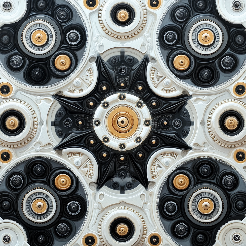 M.C. Escher Inspired Clockwork Esplanade paint by color